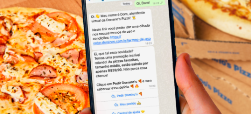 Domino’s e Botmaker lançam nova versão de chatbot, com a integração de catálogo via Whatsapp